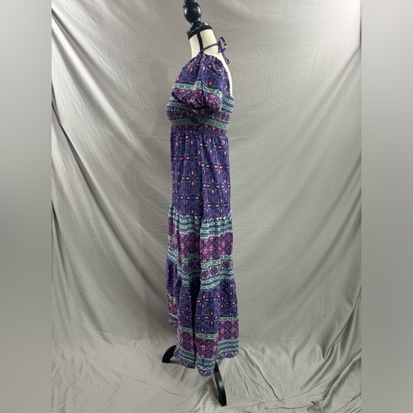 Boho Print A-Line Dress Purple - Picture 7 of 8